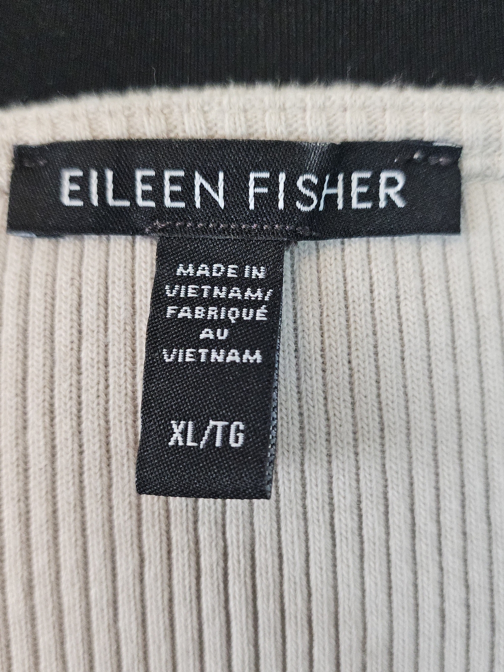 Eileen Fisher Cream Sleeveless Ribbed Swing Tank - Picture 5 of 6